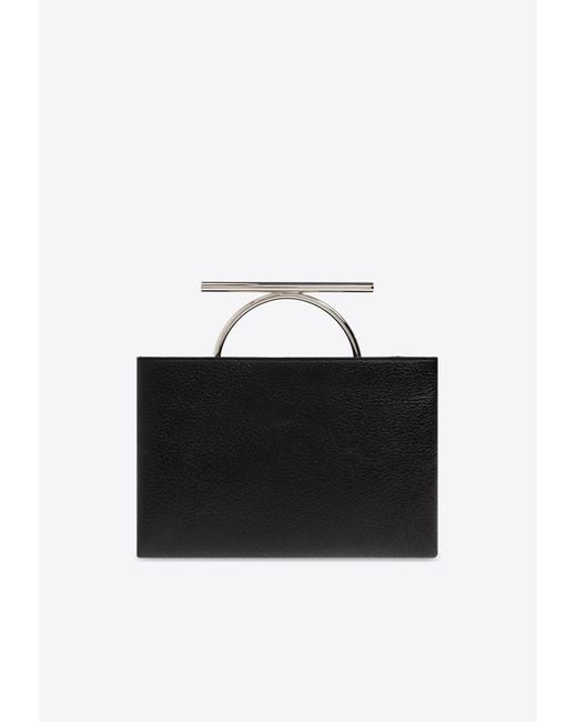 Alexander McQueen Black T-Bar Logo Clutch Bag