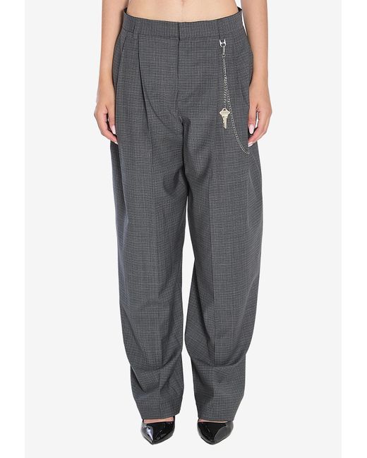 Alexander Wang Gray Wide-Leg Wool-Blend Pants