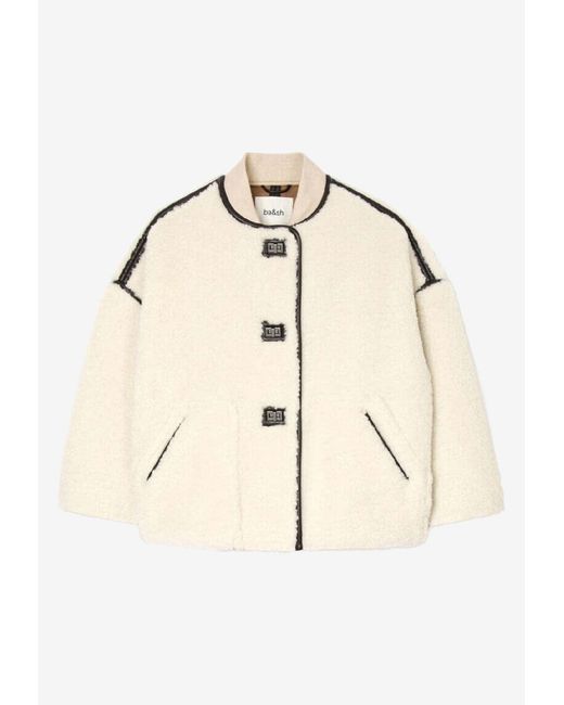 Ba&sh Natural Maury Oversized Shearling Coat