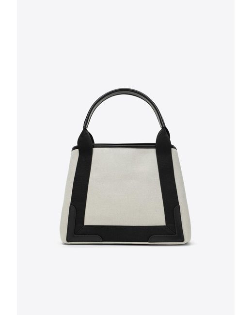 Balenciaga Black Small Cabas Canvas Tote Bag