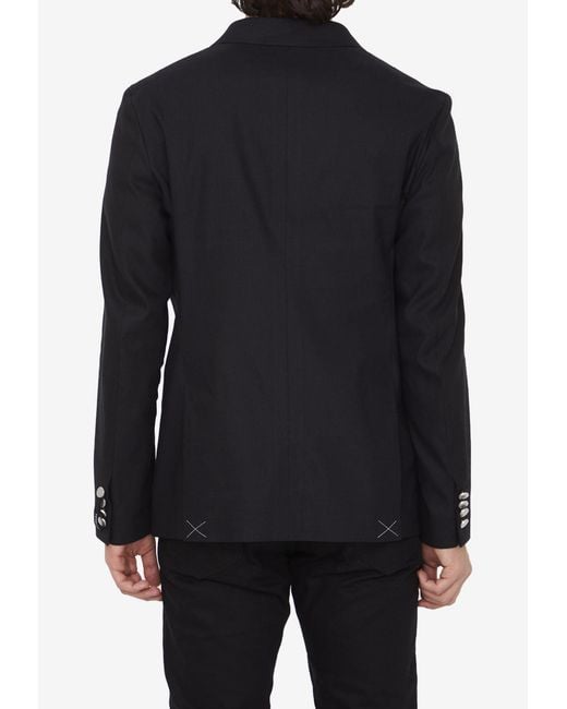 Tonello Blue Double-Breasted Stretch Blazer for men