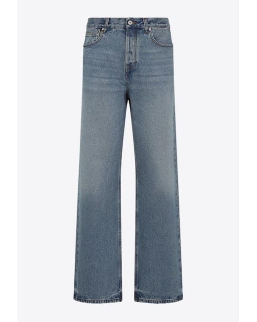 Jacquemus Blue Straight-Leg Droit Jeans for men