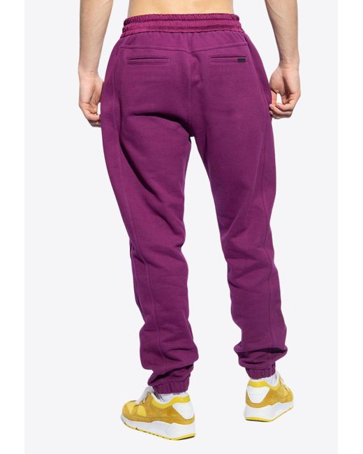 Saint Laurent Purple Logo Fleece Track Pants for men
