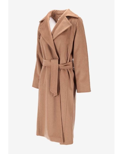 Max Mara Brown Manuela Belted Single-Breasted Coat