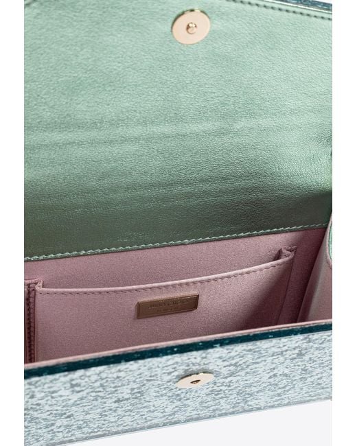 Jimmy Choo Blue Candy Glittered Clutch Bag