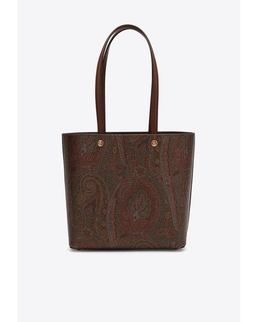 Etro Brown Medium Paisley Jacquard Shoulder Bag