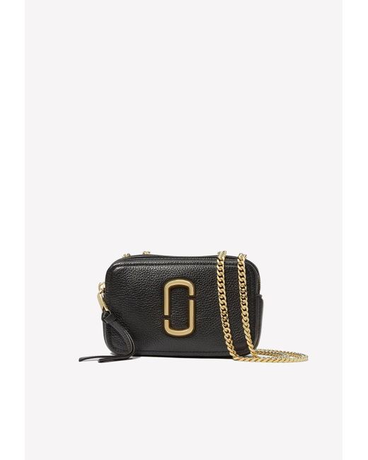 Marc Jacobs Leather The Glam Shot 17 Chained Crossbody Bag in Black - Lyst