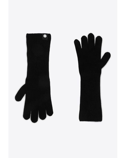 Canada Goose Black Cashmere Ribbed Gloves