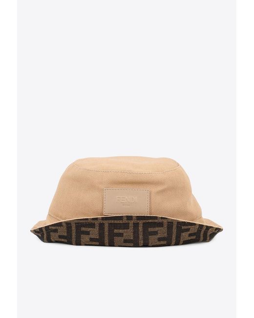 Fendi Natural Logo Patch Monogram Bucket Hat for men
