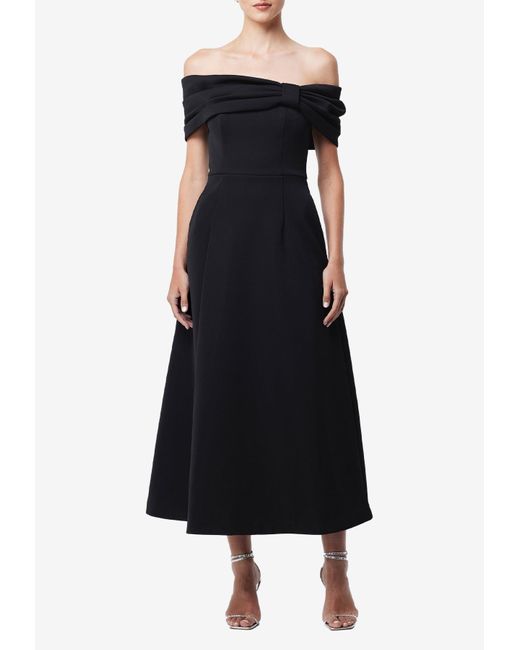 Mossman Black Wistful Off-Shoulder Maxi Dress