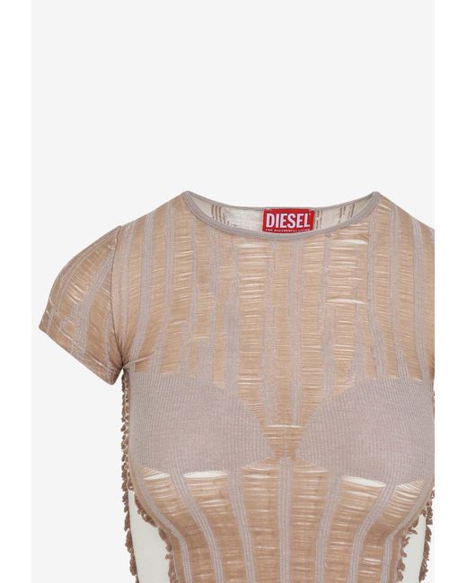 DIESEL Pink M-Calai Short-Sleeved Top
