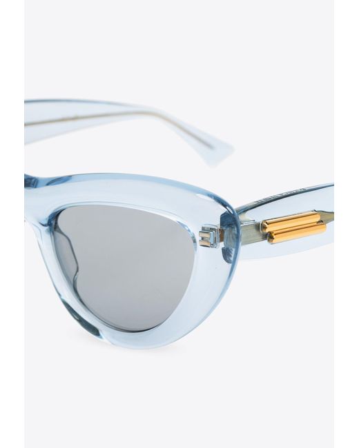 Bottega Veneta Blue Bombe Cat-Eye Sunglasses