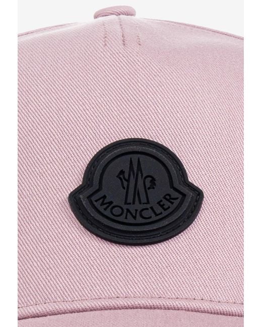 Moncler Pink Logo Patch Baseball Cap