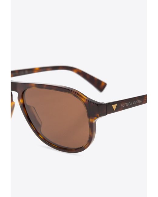 Bottega Veneta Brown Classic Aviator Sunglasses