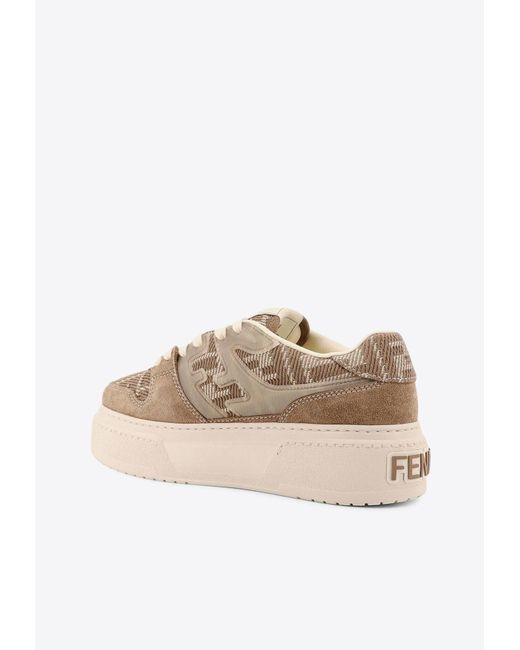 Fendi Natural Match Ff Jacquard Low-Top Sneakers