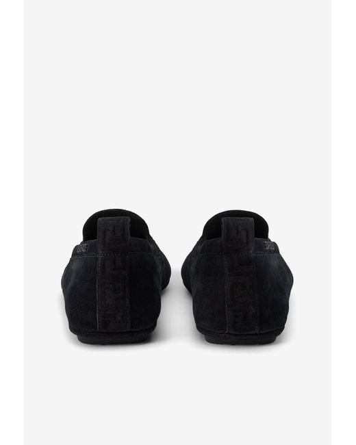 Versace Black Villa Suede Loafers for men