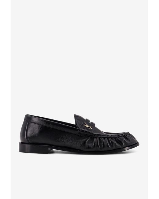 Saint Laurent Black Le Loafer Leather Penny Loafers for men