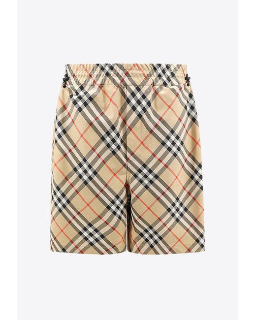 Burberry Natural Checked Bermuda Shorts for men