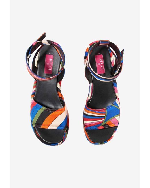 Emilio Pucci Blue Ami Flatform Sandals