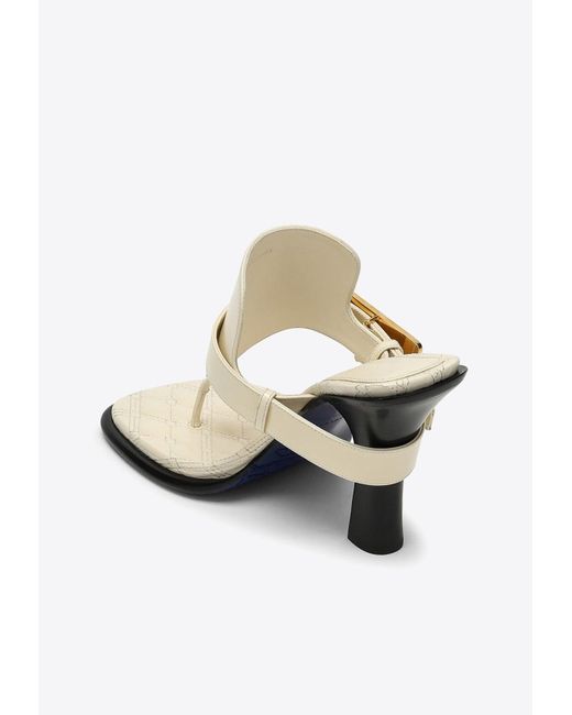 Burberry White Bay 150 Quilted Leather Sandals