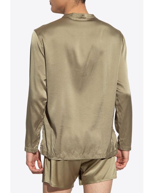 Tom Ford Natural Henley Long-Sleeved Pajama Top for men