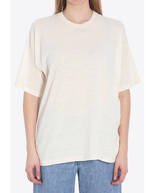 The Row White Jockton Silk Blend T-Shirt
