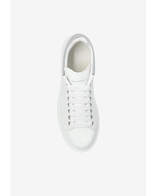 Alexander McQueen White Oversized Leather Low-Top Sneakers