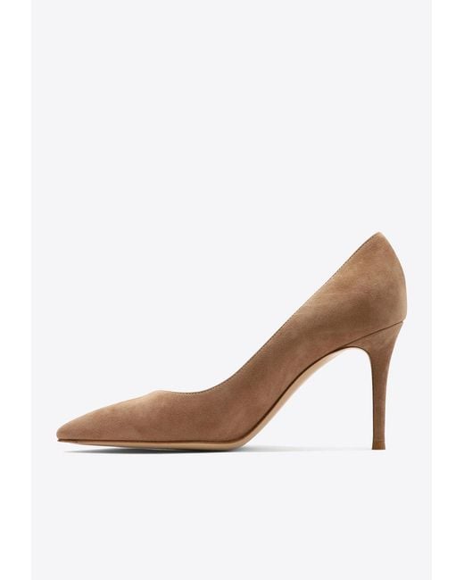 Gianvito Rossi White 85 Leather Stiletto Pumps