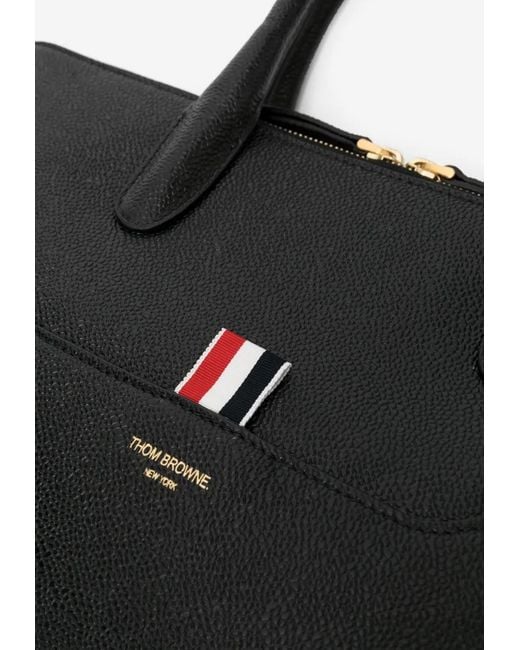 Thom Browne Black Slim Briefcase for men