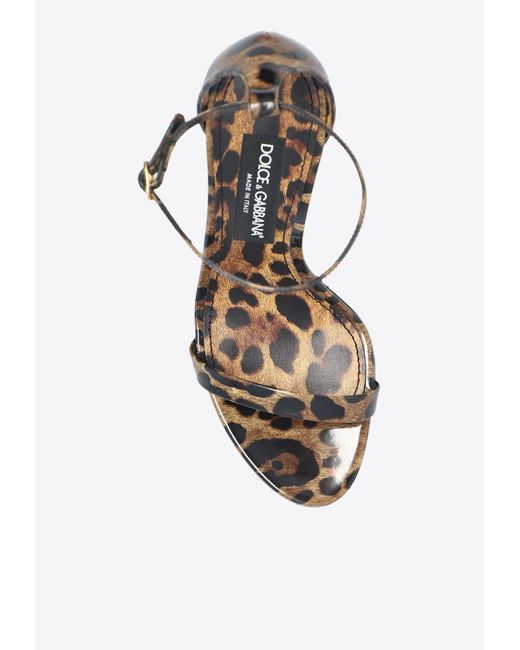 Dolce & Gabbana White 110 Leopard Print Sandals