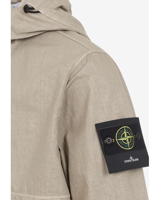 Stone Island Natural Logo Patch Zip-Up Jacket for men