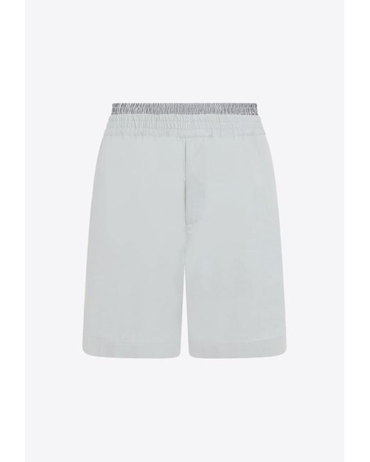 Bottega Veneta White Double-Layer Shorts for men