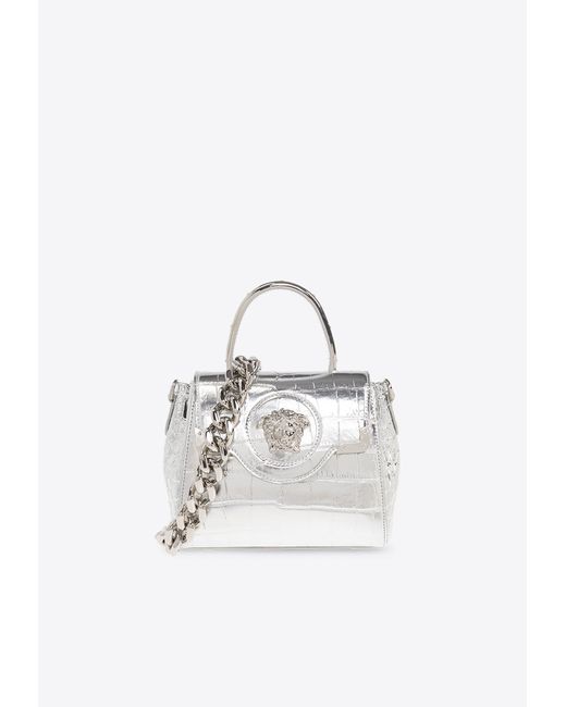 Versace White Small Le Medusa Top Handle Bag