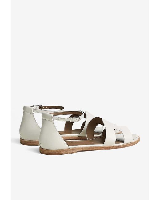 Hermès White Santorini Sandals