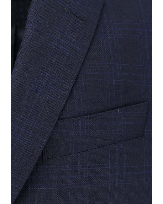 Boss Blue Wool Single-Breasted Suit for men