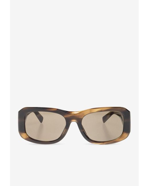 Dolce & Gabbana Brown Rectangular Logo Sunglasses for men
