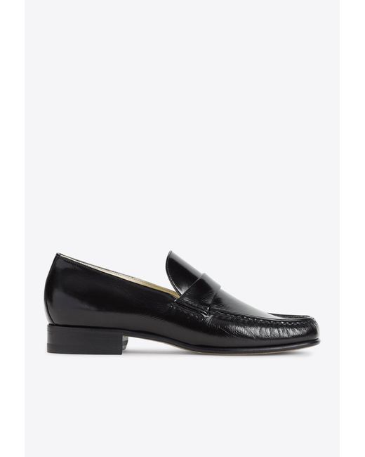 Phoebe Philo Calf Leather Loafers in Black | Lyst