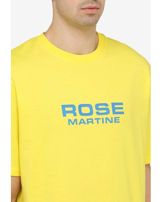 Martine Rose Yellow Logo Crewneck T-Shirt for men