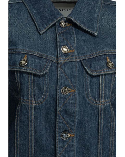 Givenchy Blue Cropped Denim Trucker Jacket