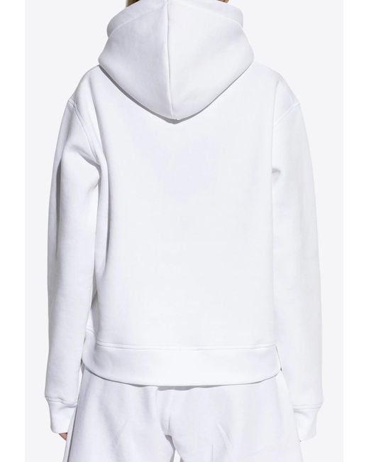 DSquared² White Icon Print Drawstring Hoodie