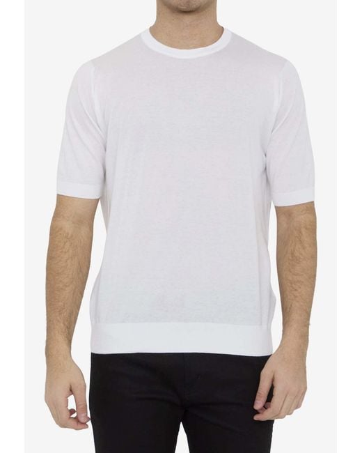 John Smedley White Kempton Basic T-Shirt for men