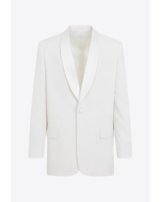 Givenchy White Single-Breasted Wool And Mohair Blazer for men