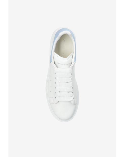 Alexander McQueen White Oversized Leather Low-Top Sneakers