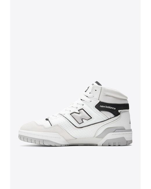 New Balance 650 High-top Sneakers In White With Black And Angora
