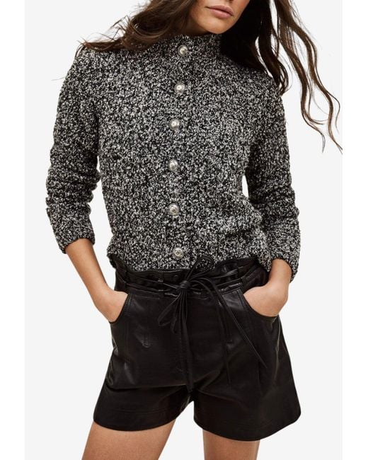 Ba&sh Black Carla Reversible Knitted Cardigan