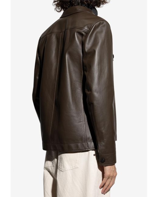 Tom Ford Brown Leather Jacket for men