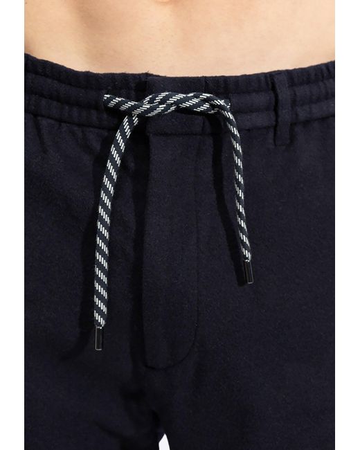 Emporio Armani Black Drawstring Tailored Pants for men