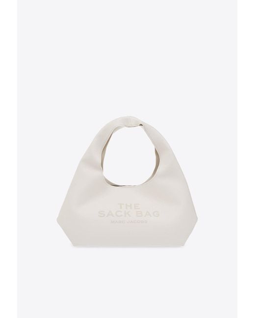 Marc Jacobs White The Sack Grained Leather Shoulder Bag