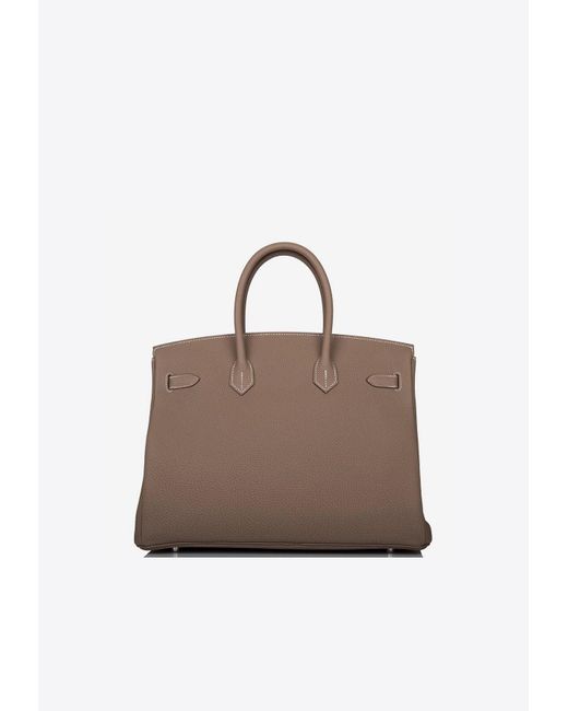 Hermes Birkin Bag Togo Leather Palladium Hardware In Brown