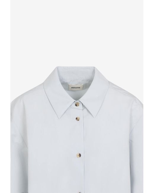 Khaite Blue Argo Long-Sleeved Shirt